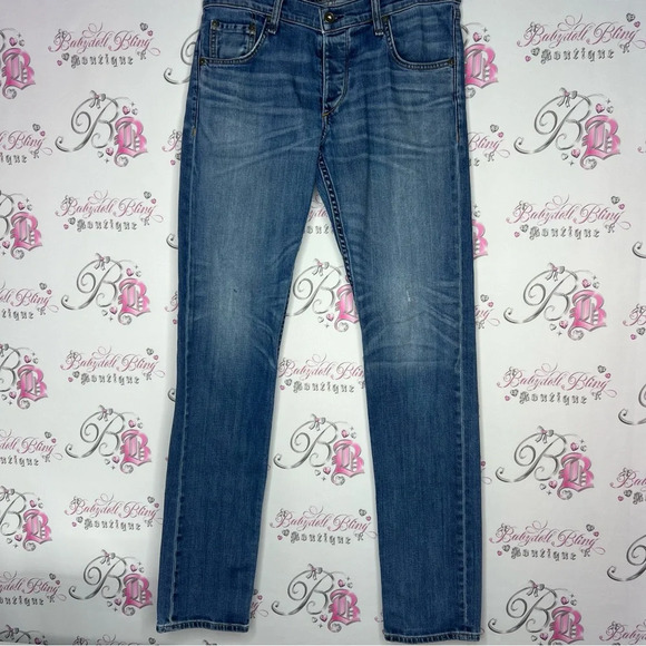 Rag & bone  jeans denim blue distressed with holes luxury soft comfy pants - Picture 15 of 16